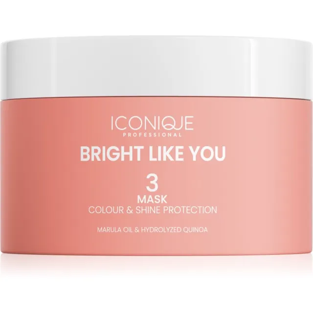 ICONIQUE Professional BRIGHT LIKE YOU Colour & Shine Protection Mask taastav ja kaitsev mask värvitud juustele 200 ml