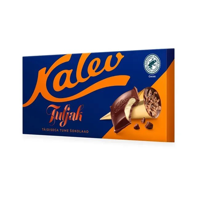 Tume šokolaad Tuljak täidisega, KALEV, 105 g