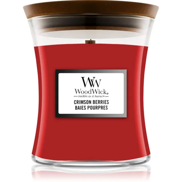 Woodwick Crimson Berries lõhnaküünal puidust taht 85 g
