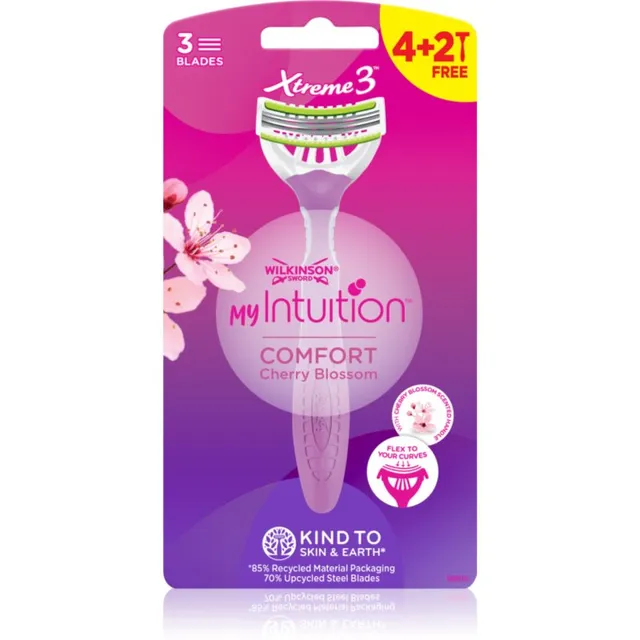 Wilkinson Sword My Intuition Xtreme 3 Ühekordsed raseerijad Comfort Cherry Blossom 6 tk