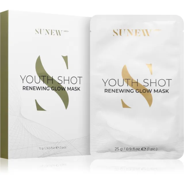 SUNEWMED+ Youth Shot Regenerating Glow Face Sheet Mask Lehtmask naha uuendamiseks 3 tk