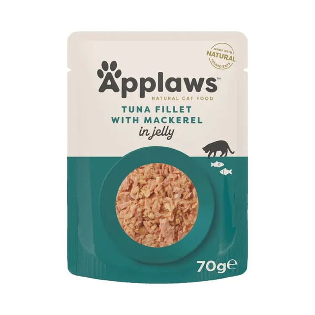 Applaws kassi einekotike, tuunikalafilee/makrell želees, 70 g
