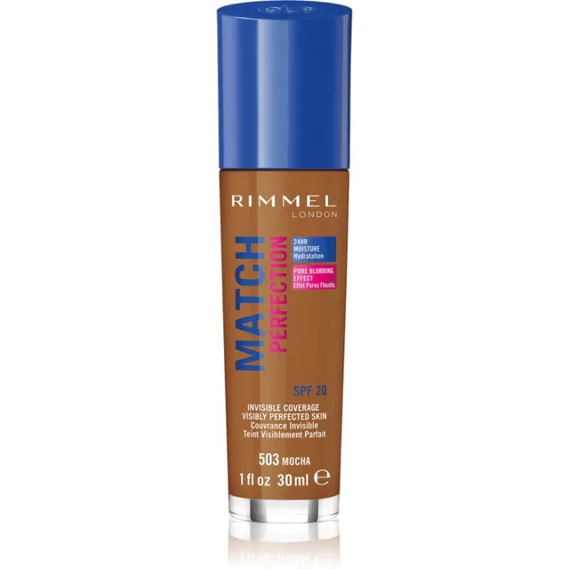 Rimmel Match Perfection Vedel jumestuskreem SPF 20 varjund 503 Mocha 30 ml