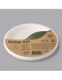 Biolagunev suhkruroost taldrik Spino BIO 23 cm valge 10 tk