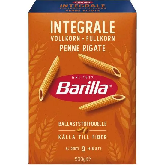 Barilla pasta Penne Rigate täistera, 500g