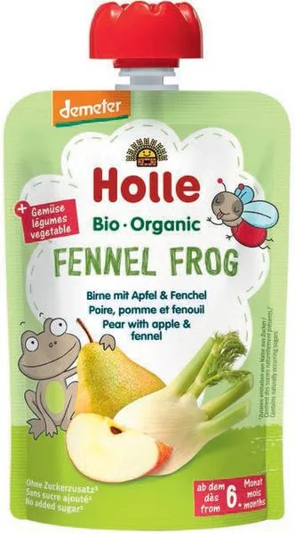 Pirnipüree õunte ja apteegitilliga FENNEL FROG, beebidele alates 6. elukuust, biodünaamiline