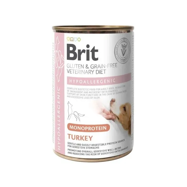 Brit GF Hypo Mono erisööt, konserv koerale, kalkun, 400 g