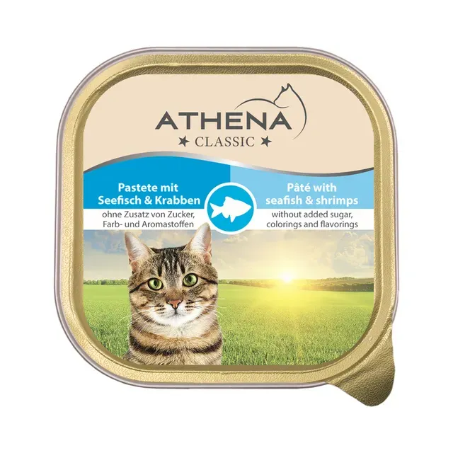 Täissööt. Kassitoit merekala-kreveti, ATHENA, 100 g