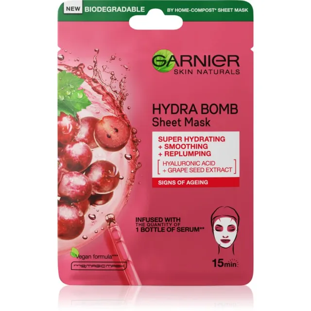Garnier Textil Masks Hydra Bomb Niisutav näo lehtmask 28 g