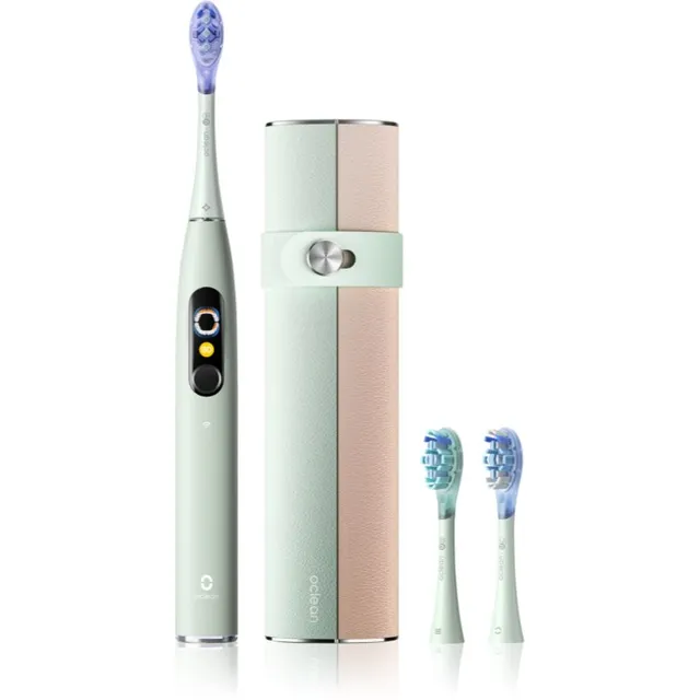 Oclean X Ultra 20 Set Heliline hambahari + 2 varuharjapead reisikarbiga Green