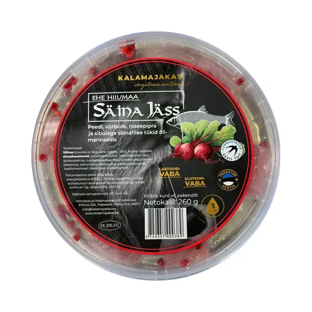 Säina Jäss marineeritud punase peedi, vürtside ja sibulaga, KALAMAJAKAS, 260 g