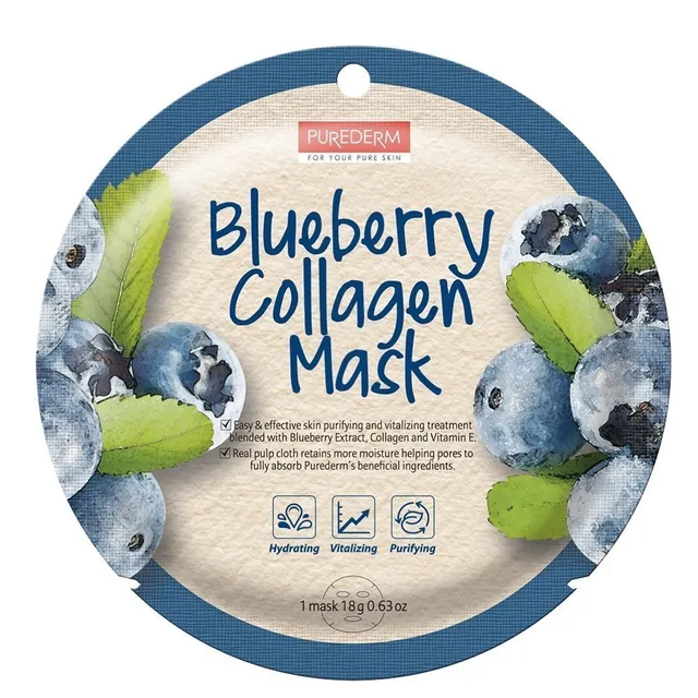 PUREDERM Blueberry Collagen Mask 18g