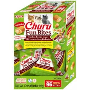 Inaba Churu Fun Bites Wraps Kana ja Kõrvitsaga maiustus kassidele 8x12g