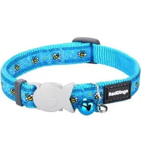 Kaelarihm kassile, disainmustriga Bumble Bee Turquoise (Red Dingo)