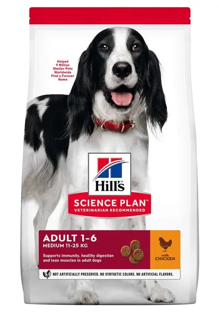 Hill's Science Plan koeratoit kanaga keskmisele koerale 14kg