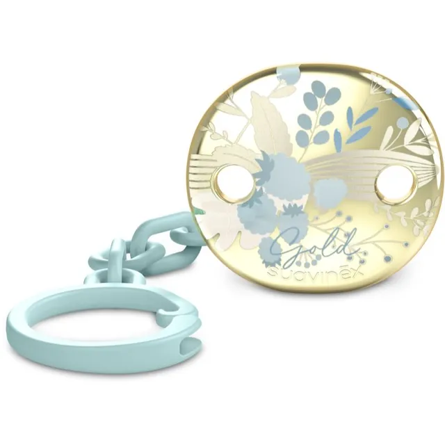 Suavinex Gold Premium Pacifier Clip lutiklambrid Blue 1 tk