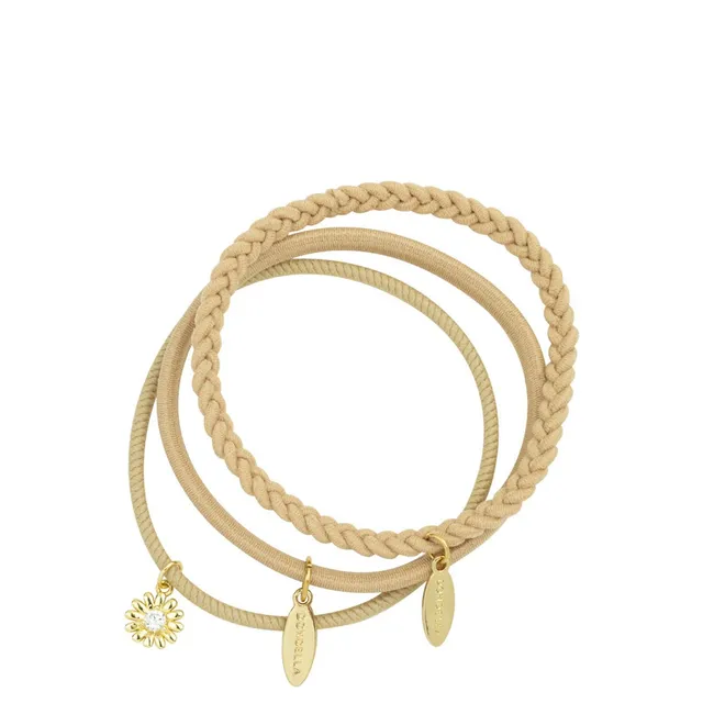 DONDELLA Premium Elastic Beige Hair Ties x3