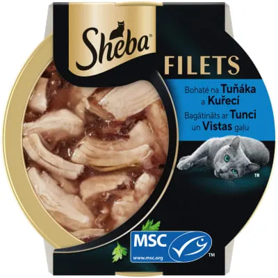 Kassikonserv Sheba Fillets kana-kala 60g