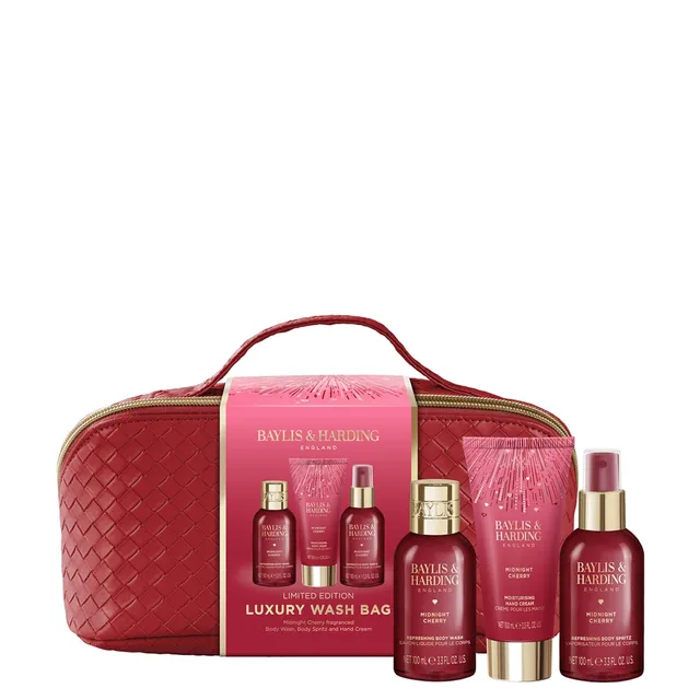 BAYLIS & HARDING Midnight Cherry Luxury Wash Bag komplekt