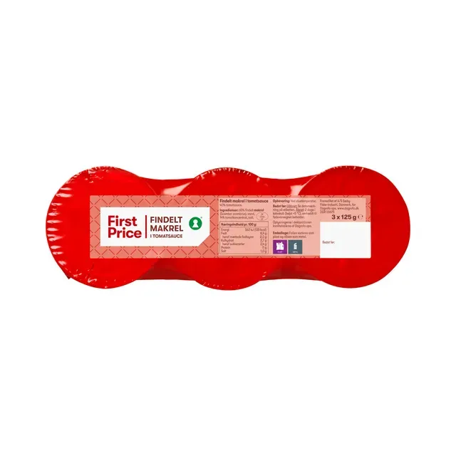 Makrell tomatis, 3-pakk, FIRST PRICE, 375 g