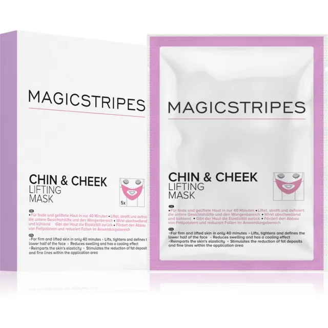 MAGICSTRIPES Chin & Cheek Lifting Mask Pinguldav hüdrogeelmask lõuale ja näole 5 tk