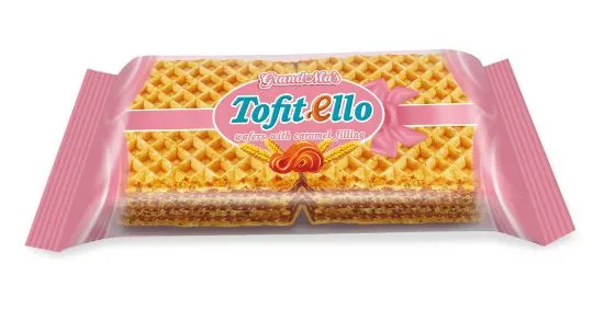 Vahvlid Tofitello karamellimaitselise kreemitäidisega 120g