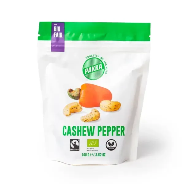 Röstitud India pähklid musta pipraga CASHEW MALABAR PEPPER, ökoloogilised