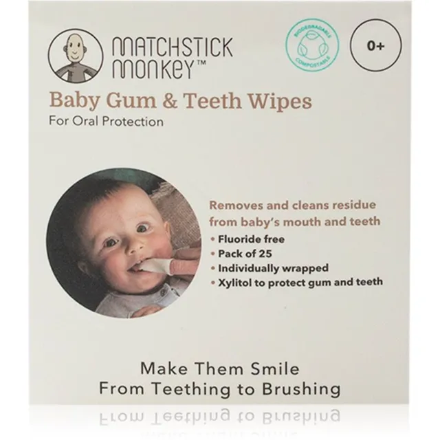 Matchstick Monkey Baby Gum & Teeth Wipes 0 m+ Puhastusrätikud hammastele, keelele ja igemetele 1 tk