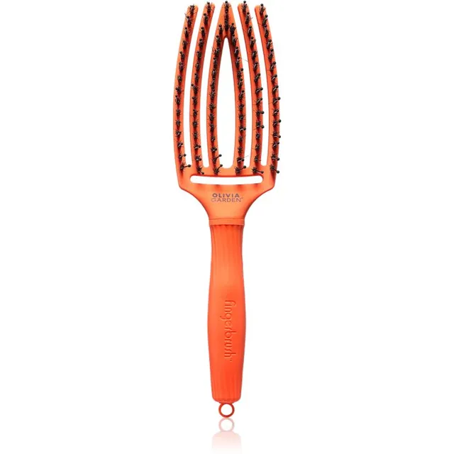 Olivia Garden Fingerbrush Boar & Nylon Juuksehari nailoni ja metssea harjastega Dolce Vita Orange Spritz 1 tk