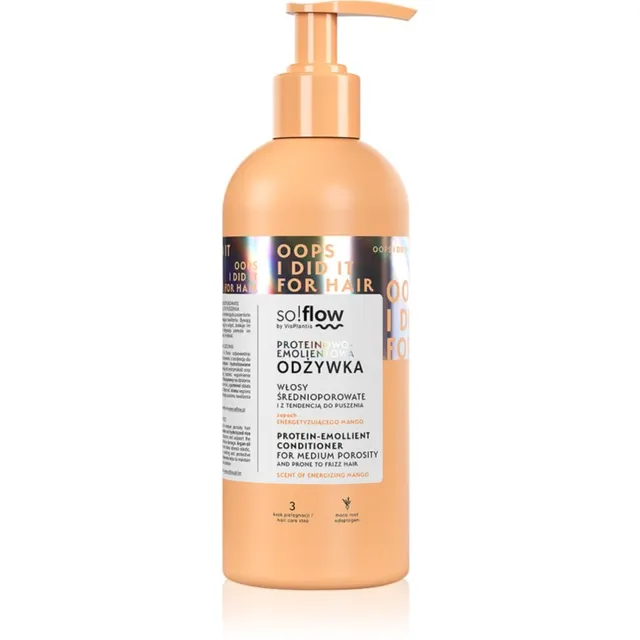 so!flow Medium Porosity Hair Protein-Emollient Conditioner Niisutav ja silendav palsam käharate juuste hoolduseks 400 ml