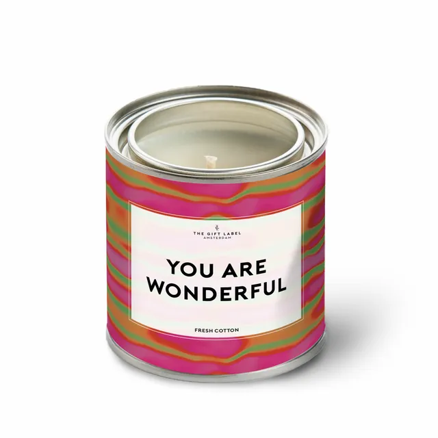 The Gift Label Candletin - You Are Wonderful SS25 - Fresh Cotton