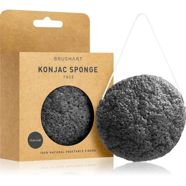 BrushArt Home Salon Konjac sponge Õrn koorimiskäsn näole Charcoal 5 g