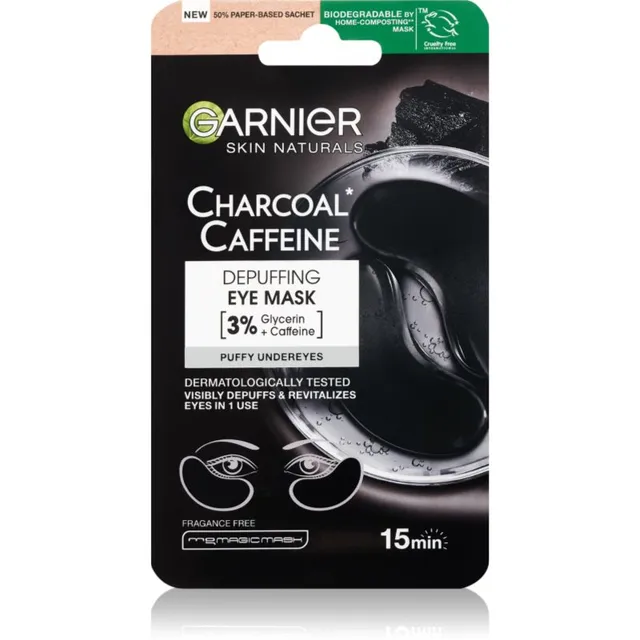 Garnier Textil Masks Charcoal Caffeine Silmakontuurimask aktiivsöega 5 g