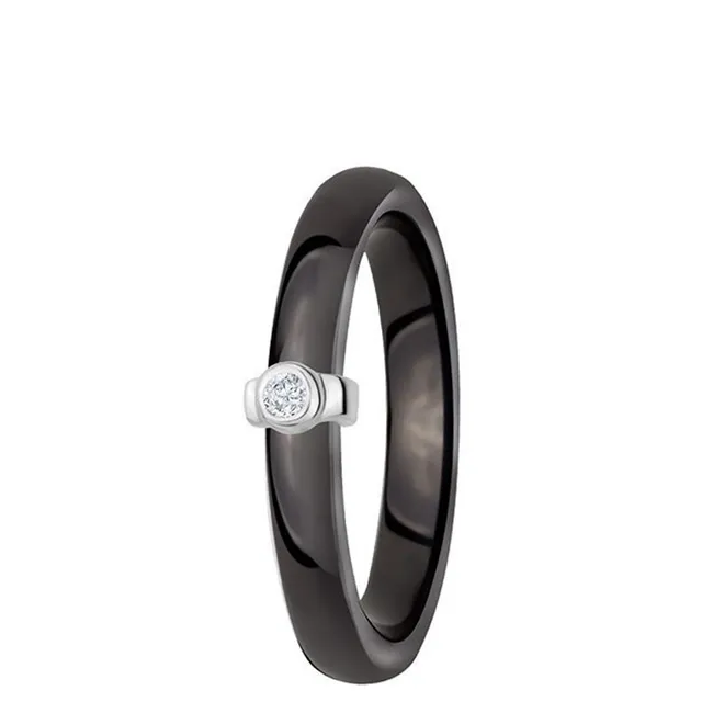 DONDELLA Ceramic Silk Black Ring (3mm) 16