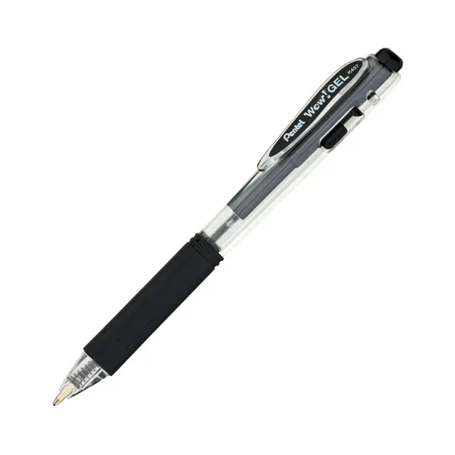 Geelpliiats lülitiga Wow!Gel 0,7 must, PENTEL, 1 tk