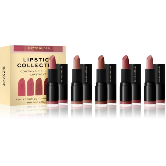 Revolution PRO Lipstick Collection Huulepulga komplekt varjund Matte Nude 5 tk