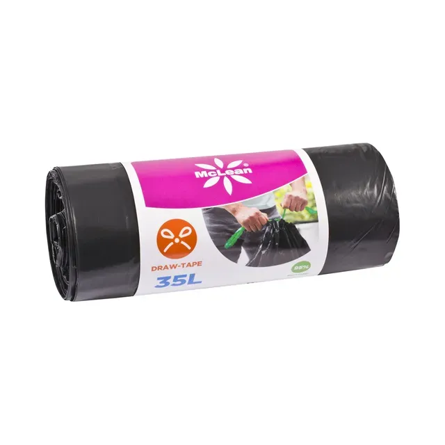 Nööritav prügikott LD 35l, 560x600, MCLEAN, 15tk/rull