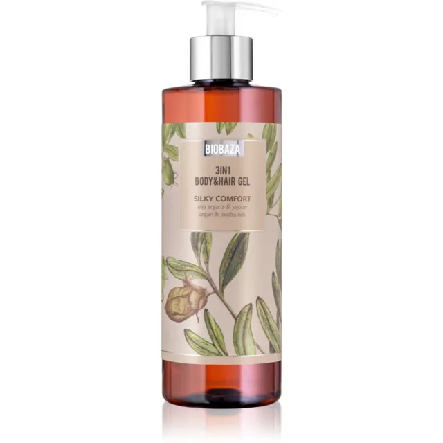 BIOBAZA 3in1 Body&Hair Gel Silky Comfort Šampoon, palsam ja dušigeel kolm-ühes 400 ml