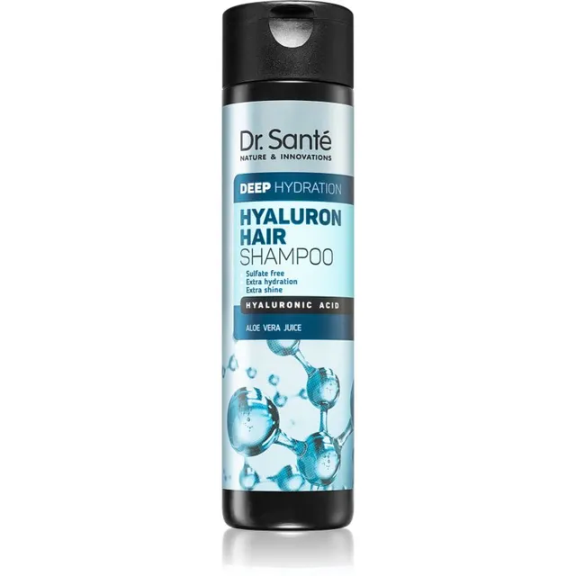 Dr. Santé Hyaluron Šampoon kuivadele ja tuhmidele juustele lisab niiskust ja sära 250 ml