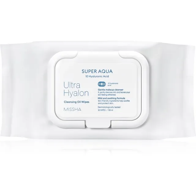 Missha Super Aqua 10 Hyaluronic Acid Puhastus- ja meigieemaldussalvrätikud 30 tk