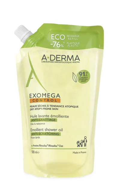 A-DERMA EXOMEGA CONTROL DUSHIÕLI TÄITEPAKEND 500ML