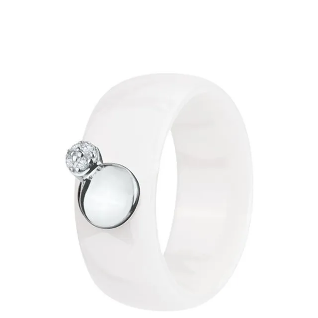 DONDELLA Ceramic Bubble White Ring (8mm) 17