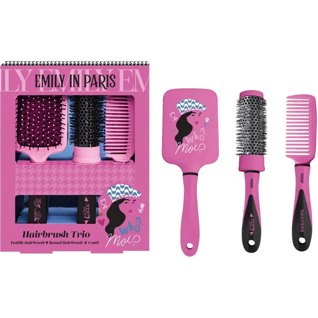 Emily In Paris Hairbrush Trio harjakomplekt juustele 3 tk