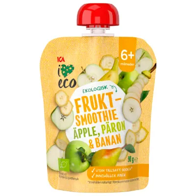 Püree I Love Eco õun-banaan-pirn 6k 90g