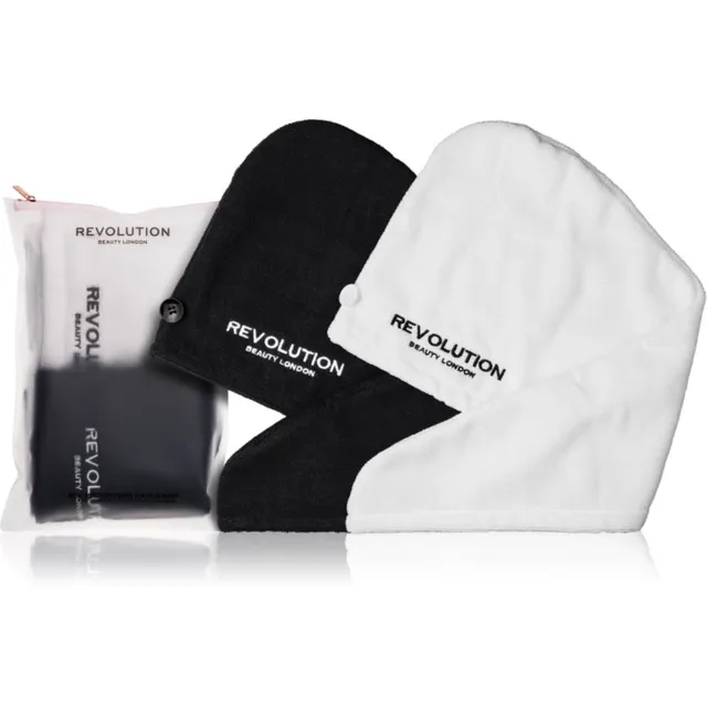 Revolution Haircare Microfibre Hair Wraps Rätik juustele varjund Black/White 2 tk