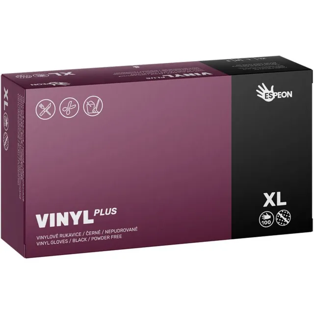 Espeon Vinyl Plus puudrita vinüülkindad suurus XL 100 tk