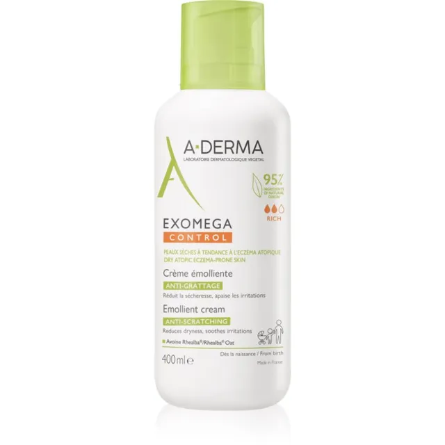 A-Derma Exomega Control Emollient Cream Kehakreem väga kuivale, tundlikule ja atoopilisele nahale 400 ml
