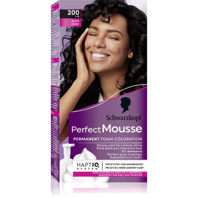 Schwarzkopf Perfect Mousse Püsijuuksevärv varjund 200 Black 1 tk