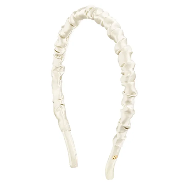 EVITA PERONI Aurora Silk Headband Rice White