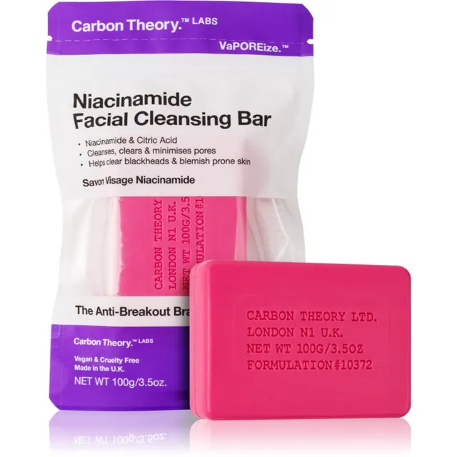 Carbon Theory Facial Cleansing Bar Niacinamide Näoseep Pink 100 g